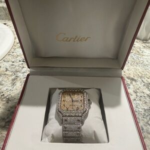 Cartier Diamond-Accented Silver and Gold Timepiece